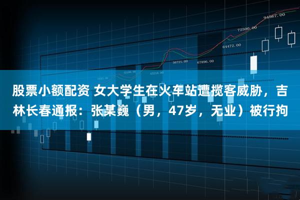 股票小额配资 女大学生在火车站遭揽客威胁，吉林长春通报：张某巍（男，47岁，无业）被行拘